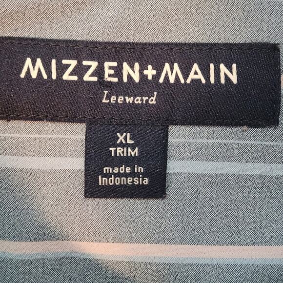 Mizzen & Main Leeward Dress Shirt, Chambray-look Performance Fabric, sz XL - Picture 10 of 11